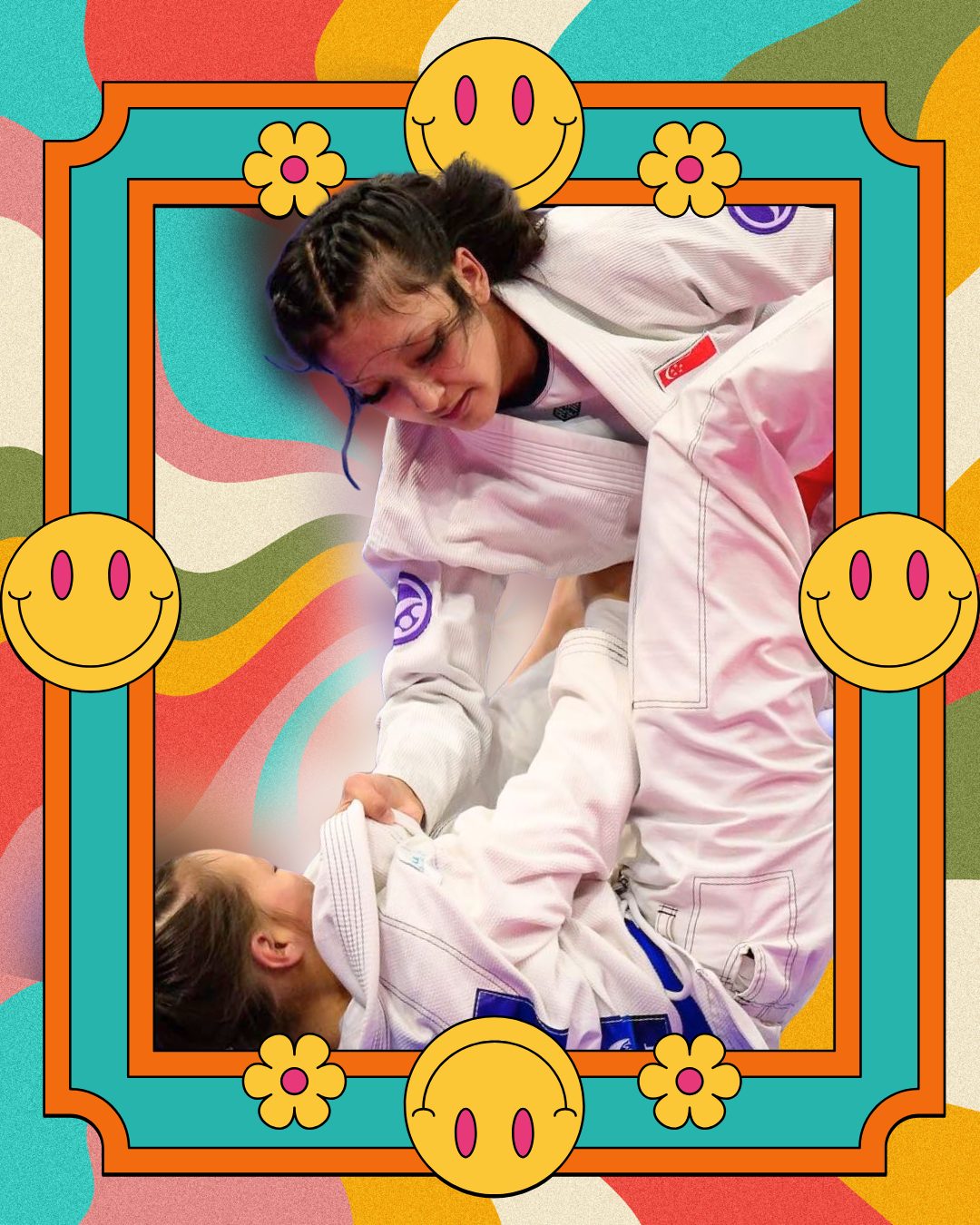 Sofia Anabel Rivas taking down an opponent.